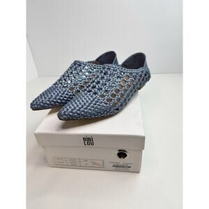 BiBi LOU SATIN SERENADE WOVEN FLATS SHOES SKY BLUE SZ US 8 EU 39 NEW